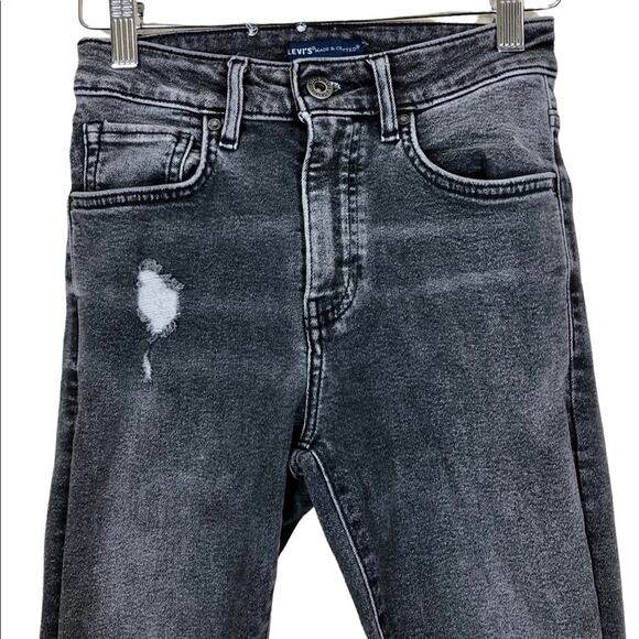 Levi's Made + Crafted 721 High Rise Skinny Gray Distressed Size 24X30 - Picture 3 of 8